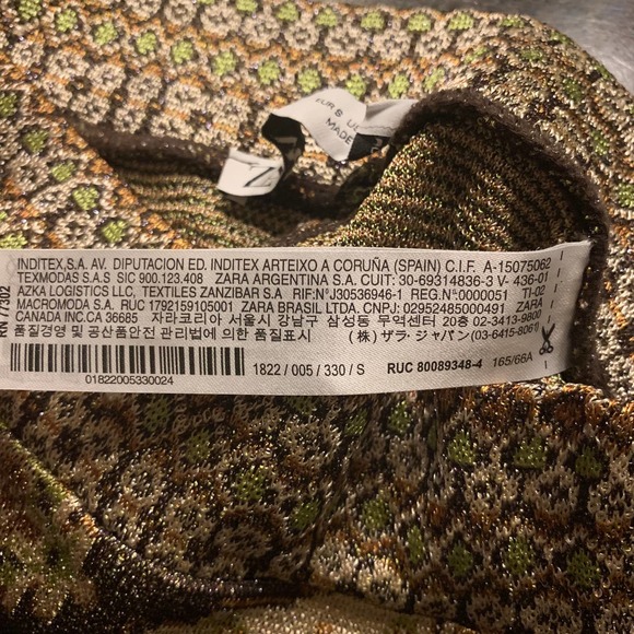 Zara High-Waisted Wide-Leg Metallic Jacquard Culottes - Picture 7 of 8